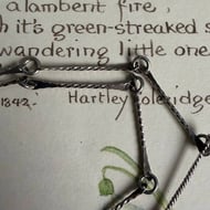Vintage Sterling Silver Rod Link Hammered Necklace Chain Modernist 23" - 7