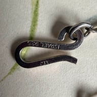 Vintage Sterling Silver Rod Link Hammered Necklace Chain Modernist 23" - 9