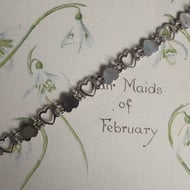 Vintage Sterling Silver Open Heart Diamond Cut Panel Bracelet Cute  - 7