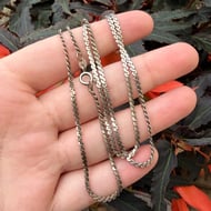 Vintage Sterling Silver Serpentine Chain Necklace  23" - 2