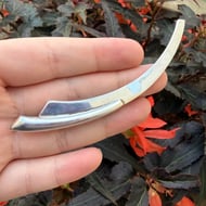 Vintage Sterling Silver Modernist Curved Minimalist Brooch Pin