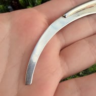 Vintage Sterling Silver Modernist Curved Minimalist Brooch Pin - 3