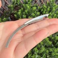 Vintage Sterling Silver Modernist Curved Minimalist Brooch Pin - 5