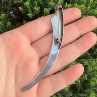 Vintage Sterling Silver Modernist Curved Minimalist Brooch Pin - 6