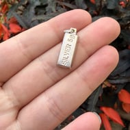Vintage Silver 5g Charm Pendant Rectangle  - 3