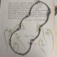 Vintage Sterling Silver Long Link Necklace Modernist Choker - 4