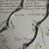 Vintage Sterling Silver Long Link Necklace Modernist Choker - 6