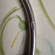 Vintage Sterling Silver Long Link Necklace Modernist Choker - 8