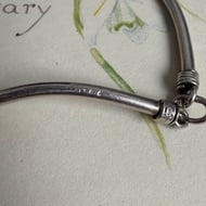 Vintage Sterling Silver Long Link Necklace Modernist Choker - 9