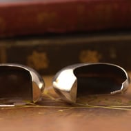 Sterling Silver Chunky C Shape Hoops Crescent Half Big Earrings - 5