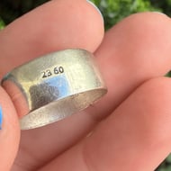 Sterling Silver Wide Chunky Band Ring - 6