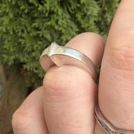 Vintage Sterling Silver Modernist Chunky Stacker Ring Statement Scandi - 3