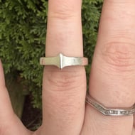 Vintage Sterling Silver Modernist Chunky Stacker Ring Statement Scandi - 5