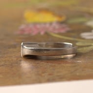 Vintage Sterling Silver Modernist Chunky Stacker Ring Statement Scandi - 8