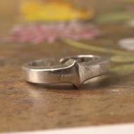 Vintage Sterling Silver Modernist Chunky Stacker Ring Statement Scandi - 9