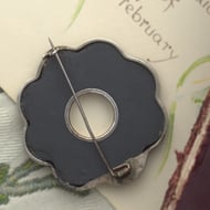 Antique Victorian Scottish Silver Agate Brooch Hardstone Scallop Pin - 2