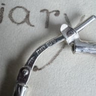 Vintage Sterling Silver Hoop Earrings Etched Italy 925 - 5