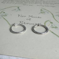 Vintage Sterling Silver Hoop Earrings Etched Italy 925 - 6