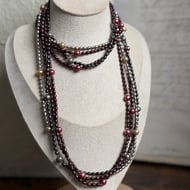 Vintage Freshwater Pearl Multi Strand Multi-Colour Necklace with 14ct Gold Clasp and Beads