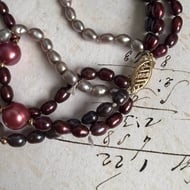 Vintage Freshwater Pearl Multi Strand Multi-Colour Necklace with 14ct Gold Clasp and Beads - 12