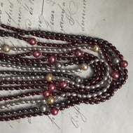 Vintage Freshwater Pearl Multi Strand Multi-Colour Necklace with 14ct Gold Clasp and Beads - 5