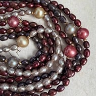 Vintage Freshwater Pearl Multi Strand Multi-Colour Necklace with 14ct Gold Clasp and Beads - 6
