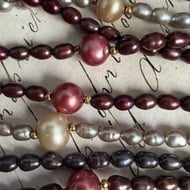 Vintage Freshwater Pearl Multi Strand Multi-Colour Necklace with 14ct Gold Clasp and Beads - 8
