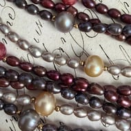 Vintage Freshwater Pearl Multi Strand Multi-Colour Necklace with 14ct Gold Clasp and Beads - 9