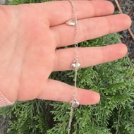 Vintage Sterling Silver Heart Bracelet Dainty Minimalist Italy - 2