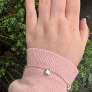 Vintage Sterling Silver Heart Bracelet Dainty Minimalist Italy - 4