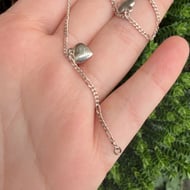 Vintage Sterling Silver Heart Bracelet Dainty Minimalist Italy - 9