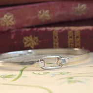 Sterling Silver Square Edge Belt Bangle  - 3