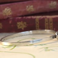 Sterling Silver Square Edge Belt Bangle  - 4