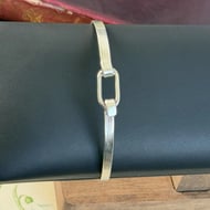 Sterling Silver Square Edge Belt Bangle  - 2