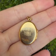 Vintage 9ct Rolled Gold Oval Locket Double Photo Pendant - 4