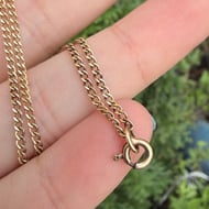 Vintage 9ct Gold Fine Curb Chain 20.5" - 7