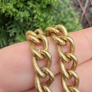 Vintage Heart Padlock Bracelet Heavy Gold Plate Charm Etched Link - 3