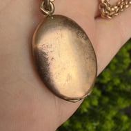 Antique Edwardian Garnet Locket Fancy Link Chain Necklace Rolled Gold  - 5