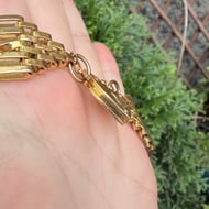 Gold Plate Heart Padlock Gate Bracelet Wide  - 4