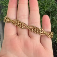 Antique Brass Gilt Gate Bracelet Heart Padlock - 5