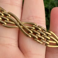 Antique Brass Gilt Gate Bracelet Heart Padlock - 6