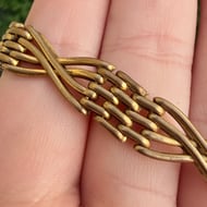 Antique Brass Gilt Gate Bracelet Heart Padlock - 7