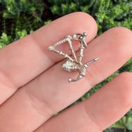 Vintage Silver Scottish Bagpipe Charm Pendant - 2