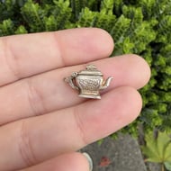 Vintage Silver Teapot Charm Pendant Opens