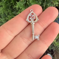 Vintage Silver 21st Birthday Key Nuvo Charm Pendant - 2