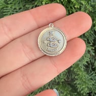 Vintage Sterling Silver Gemini Pendant Charm Nuvo