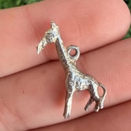 Vintage Silver Giraffe Charm Pendant - 4