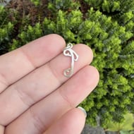 Vintage Silver Letter P Charm Pendant