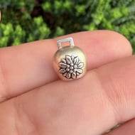 Vintage Silver Switzerland Cow Bell Charm Pendant - 4