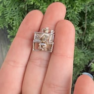 Vintage Silver Piano Man Moving Charm Pendant